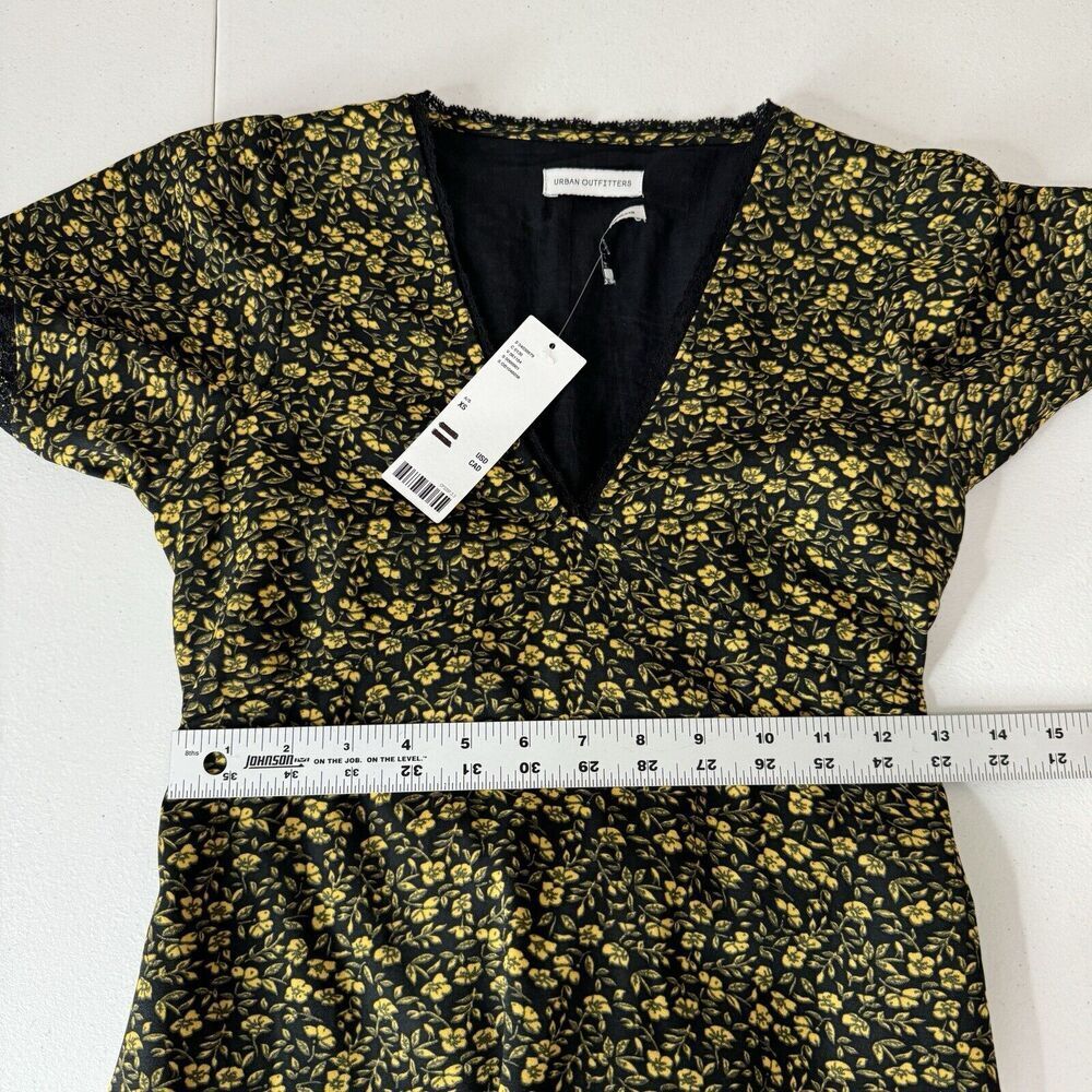 Urban Outfitters Women Dress Extra Small Black Newport Micro Floral Fairy Grunge - Picture 6 of 15